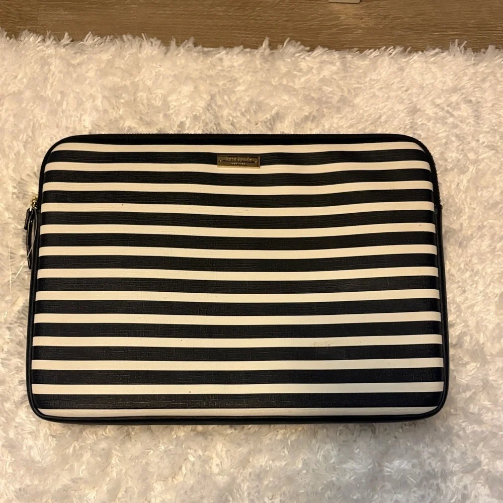kate spade Black and White Striped Tablet Sleeve